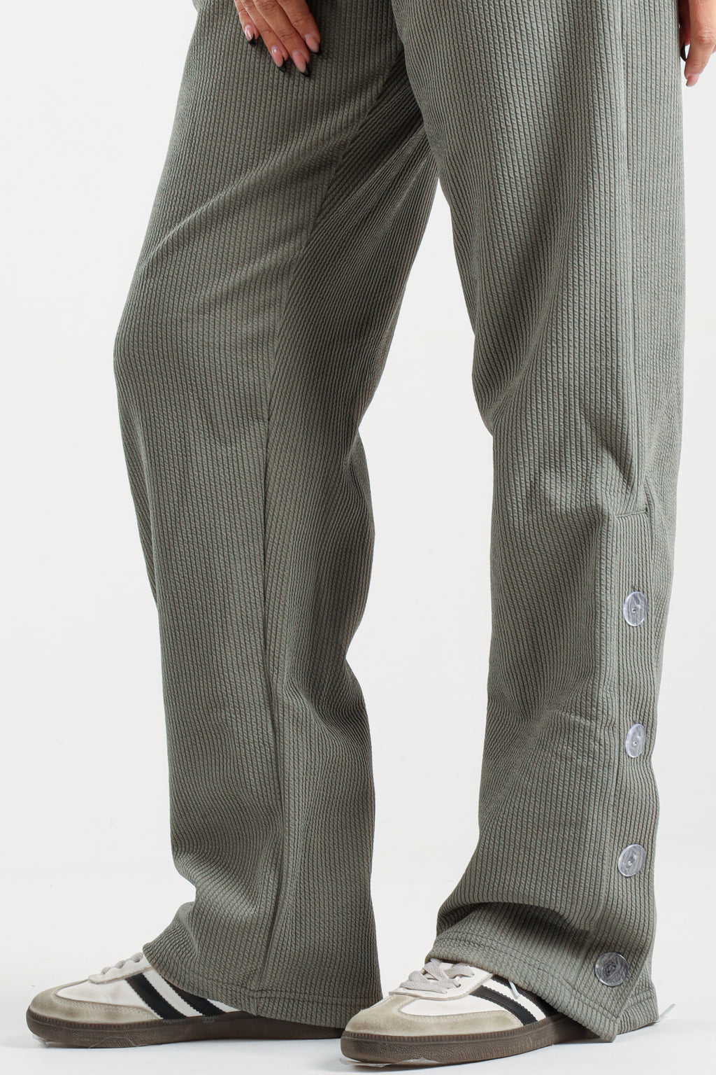 Ribbed Button-Detail Set