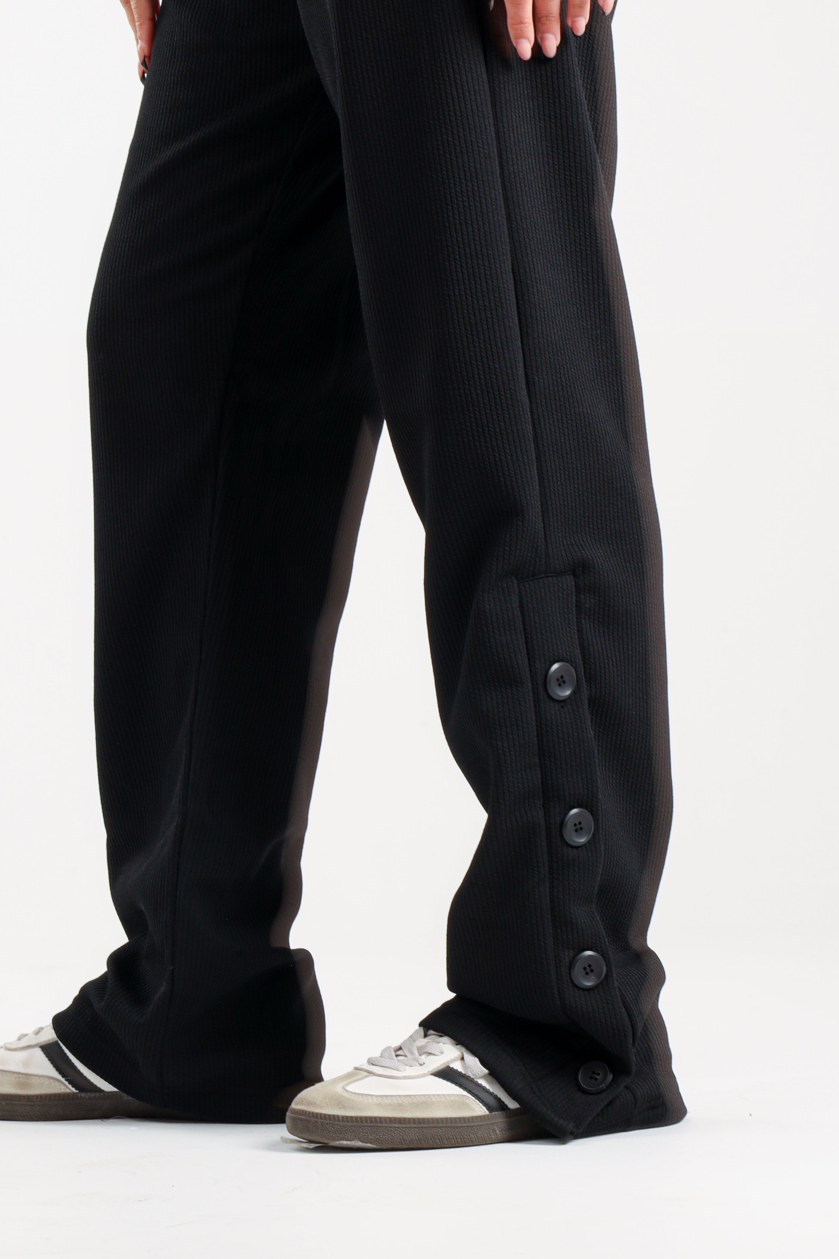 Ribbed Button-Detail Set