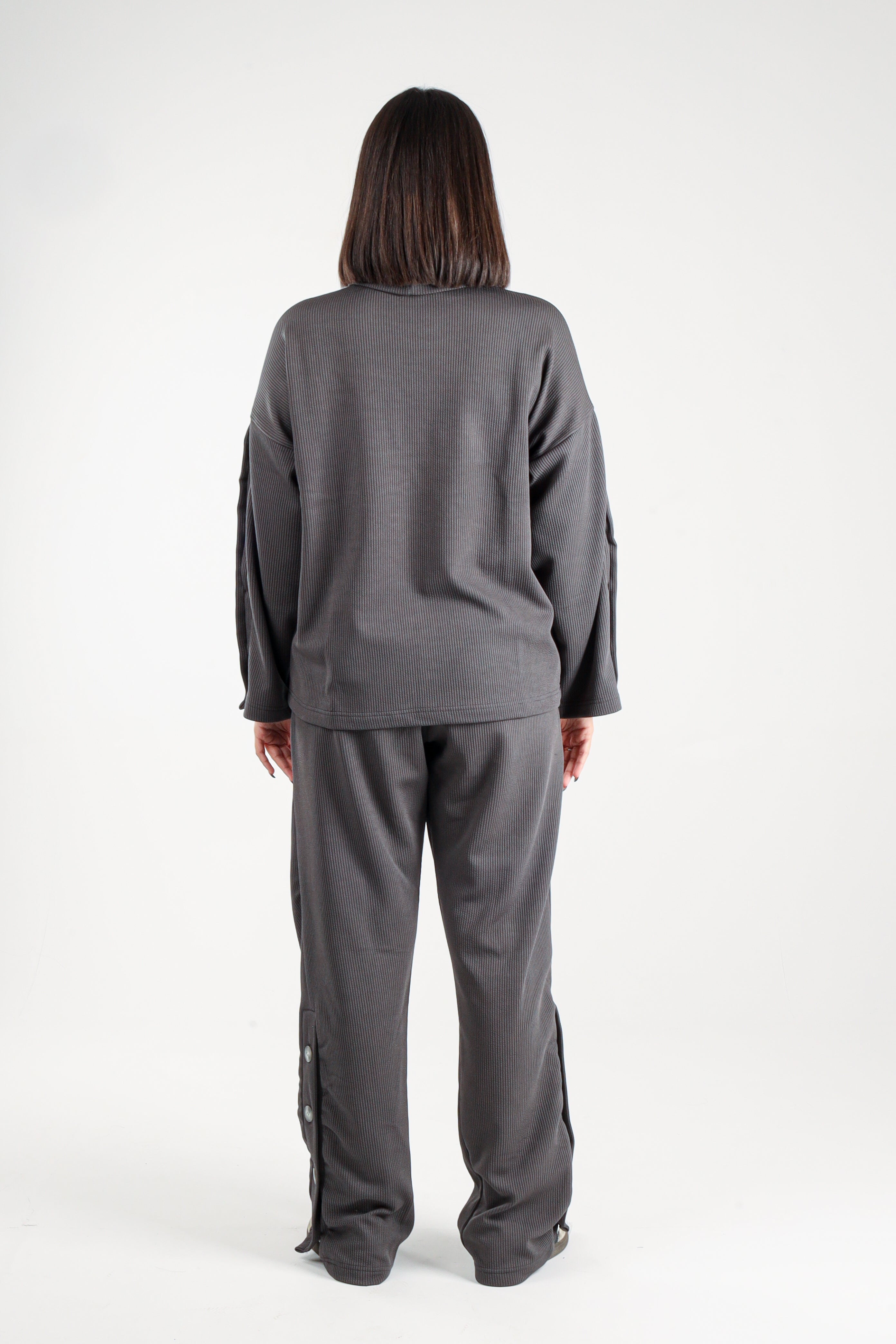 Ribbed Button-Detail Set