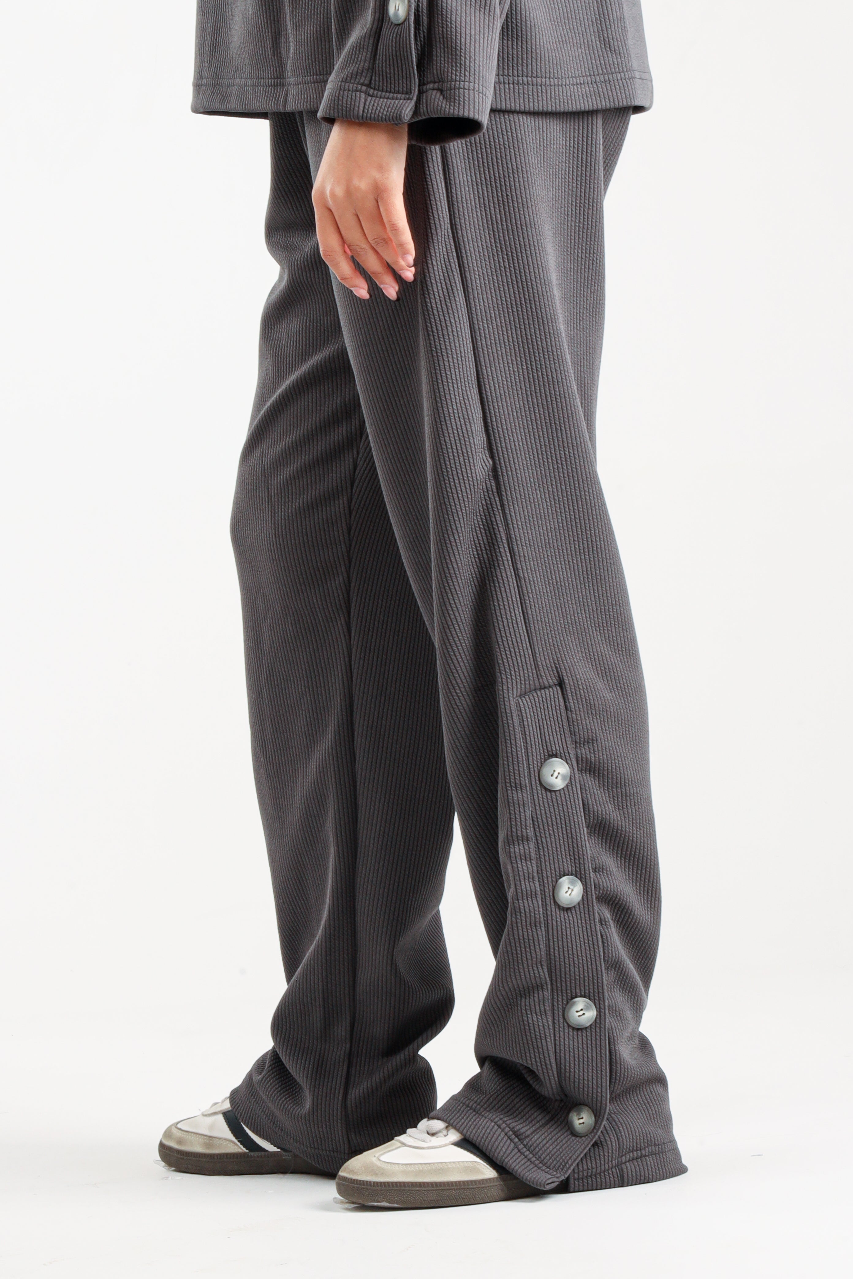 Ribbed Button-Detail Set